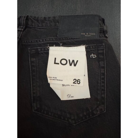 Rag & Bones Dre Low-Rise Slim Boyfriend Black Jean Women's Pants, Size 26 NWT - Picture 6 of 12
